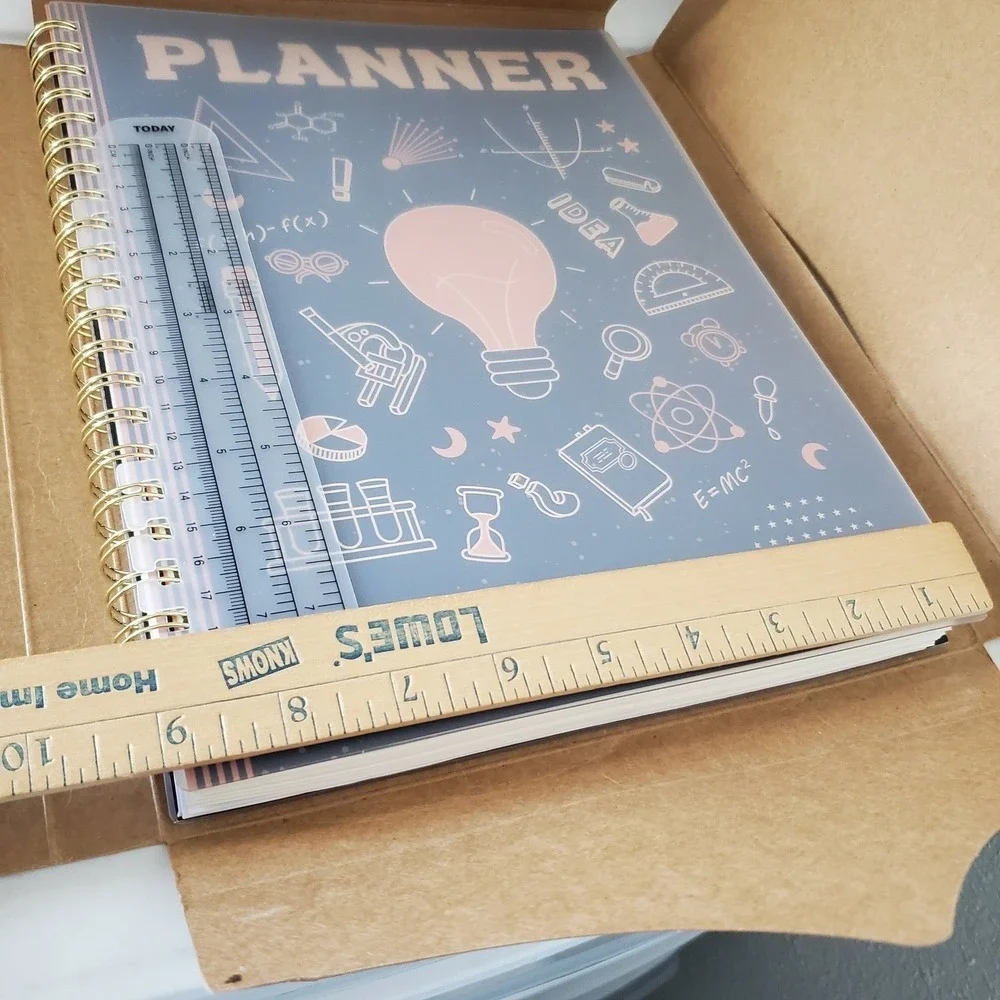 2025-2026 Academic Planner Spiral Bound Weekly Monthly w/ Stickers Blue Science